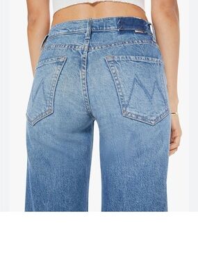 MOTHER Mid-Rise Light Blue Wide-Leg Jeans TUNNEL VISION